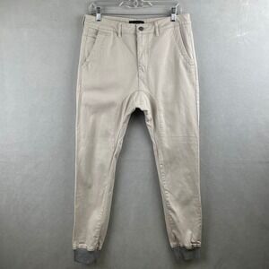 Zanerobe Dynamo Chino Jogger Pants Tan Elastic Cuff Stretch Streetwear Mens 32